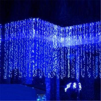 6M x 1M Con 256 LED cortina de luz / Luz de Navidad Navidad / Decoración / Navidad / hada / partido / festival / Novedad Luz de Navidad al aire libre de hadas cadena boda cortina de luz 8 modos para la opción 220V