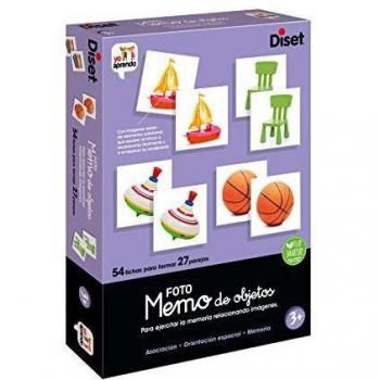 Diset - Memo Photo Objects, Juego educativo de memoria visual para niños a partir de 3 años