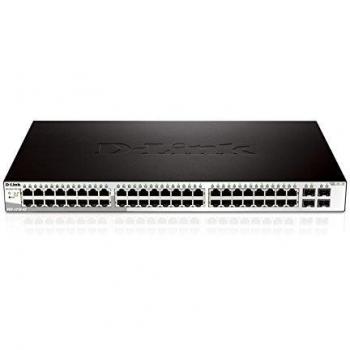 D-Link DGS-1210-52 52-Port Gigabit Smart Managed Switch, 48 x 1000Base-T, 4 x Combo, Enhanced L2 switching, L2+ Static Routing, Fanless