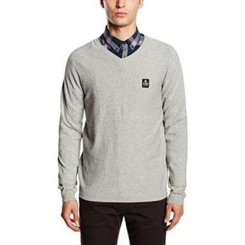 JACK & JONES jjcoKAUL KNIT CREW NECK-Jersey Hombre,  
 Grau