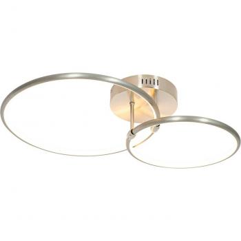 Lámpara de techo moderna de acero con LED regulable en 3 pasos y 2 luces - Joaniqa