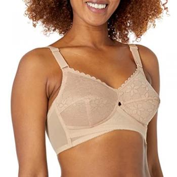 Total Support Non-Wired Bra for Women - Beige, Size 42F/E
