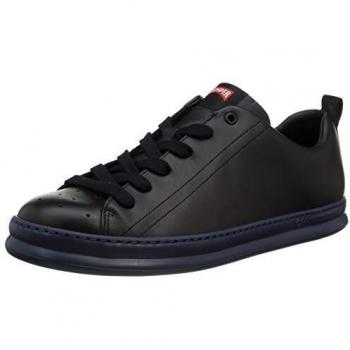 Camper Runner Calfskin Leather Men's Low-Top Sneakers - Colour: Black