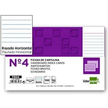 Liderpapel Ficha Rayada Nº 4 125X200Mm Paquete De 100 180 g/m²