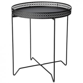 Mesa Redonda de Metal Negro Ø40cm WellHome