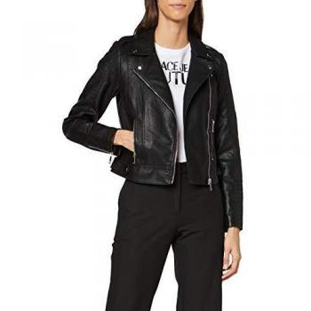 Vero Moda VMKERRIULTRA Women's Black Faux Leather Biker Jacket XL