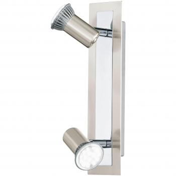 Spot Rottelo 2 luces ajustables en cromo y níquel satinado, GU10