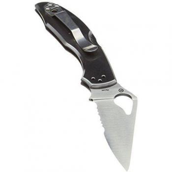 Byrd Spyderco Meadowlark 2 Folding Knife, 75 mm, Partially Serrated Stainless Steel Blade, Stainless Steel Handle, BY04PS2