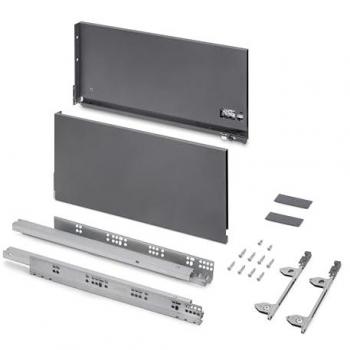 Cajón Exterior Vertex 3D Emuca, capacidad 60kg, dimensiones 242mm de altura y 450mm de profundidad, material acero, color gris antracita
