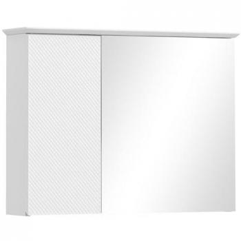 HOMCOM Armario de Baño con Espejo, Estilo Moderno, 65x15x49 cm, Blanco, con Estante Ajustable