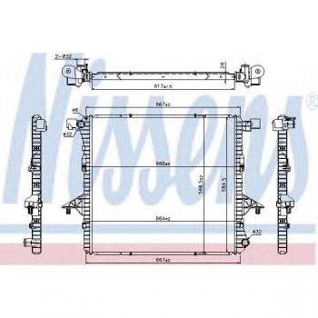 Radiador NISSENS 65298 para refrigeración del motor sin junta para VW