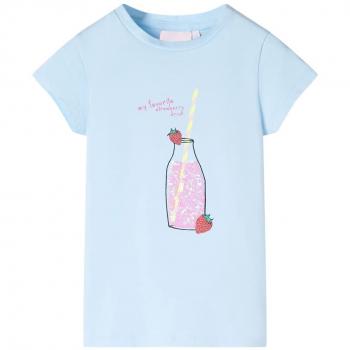 Camiseta infantil azul suave 128