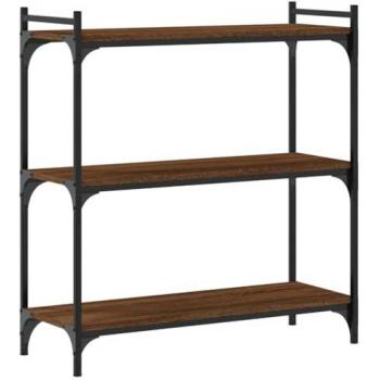 vidaXL 3-Tier Bookcase - Brown Oak, 80x30x86 cm, Engineered Wood