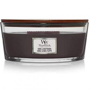 Woodwick Vela Aromaterapia Sand & Driftwood - 454 g, Hasta 50 Horas de Quemado, Unisex