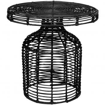 BLOOMINGVILLE - bloomingville table basse ronde rotin noir tresse 90256642