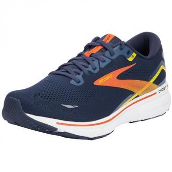 Zapatillas Brooks Ghost 15 Hombre Marino - Tacto Agradable, Azul (Peacoat Red Yellow), Talla 46 EU, para correr