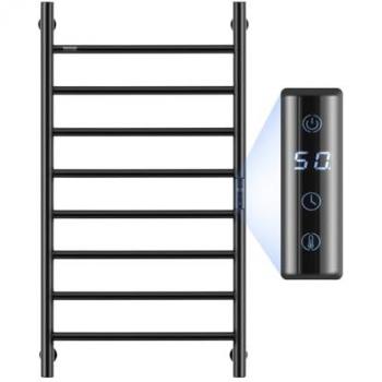 Calentador de Toallas Eléctrico Montado en la Pared con 8 Barras, Impermeable IPX5, Temporizador y Pantalla LED, 5 Niveles de Temperatura Ajustables