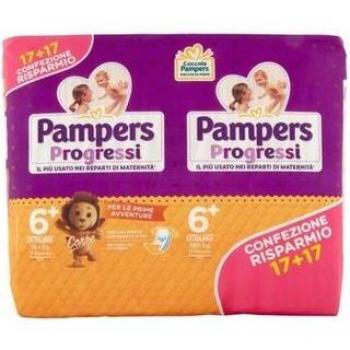 Pañales Pampers Progressi Extralarge Doble Paquete 34 Piezas (Talla 6, 16+ kg)