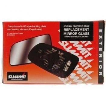 Summit CMV-15BL - Cristal de recambio para espejo retrovisor con parte posterior de plástico para Peugeot, Citroën, Fiat e Iveco
