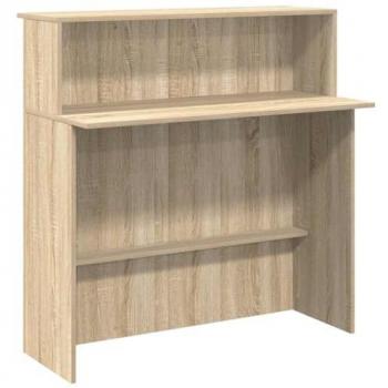 Sonoma Oak Reception Desk 100x50x103.5 cm Engineered Wood with Integrated Storage