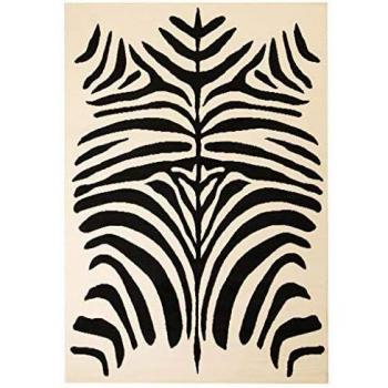 vidaXL Alfombra Moderna Estampado Cebra Beige/Negra 140x200cm Decoración Casa