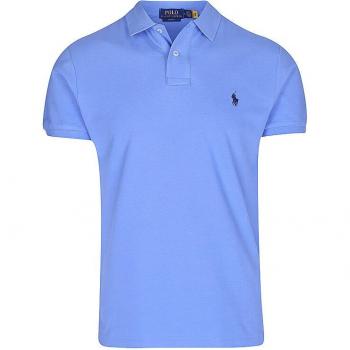 Polo Ralph Lauren Slim Fit Sky Blue Cotton Pique Polo Shirt - Size XL