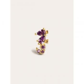 Pendiente Suelto Sea Seahorse de Plata de Ley 925 bañado en Oro de 18kt