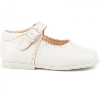 Zapatos de Niña Angelitos Merceditas Fabricados en Piel 500 Beige