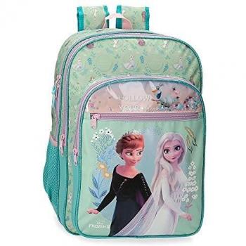 Disney Frozen Follow Your Dreams Mochila Escolar Doble Compartimento Azul 31x42x13 cms Poliéster 16,93L