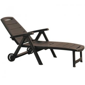 Tumbona Antibes Wengué Berner 55147 - Estructura de madera wengué, diseño moderno y elegante, resistente a la intemperie, con cojín acolchado para mayor comodidad, reclinable en múltiples posiciones