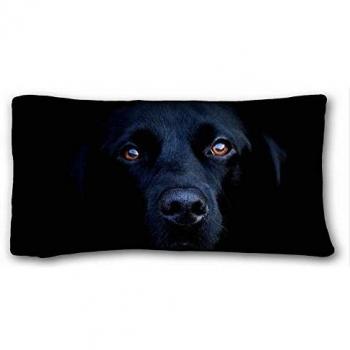 Generic Personalized ( Animals dog black background ) Custom Zippered Pillow Case 20x36 inches(one sides) from Surprise you suitable for Full-bed PC-Yellow-15721