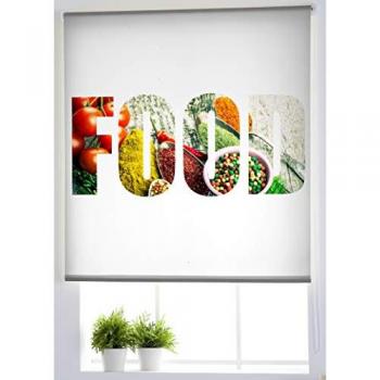 Estor Enrollable Translúcido Estampado para Cocina 130 x 180 cm - Fácil Instalación Pared o Techo - Envío Gratis