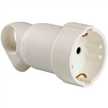Legrand, Base enchufe Schuko, anillo tirador, Blanco