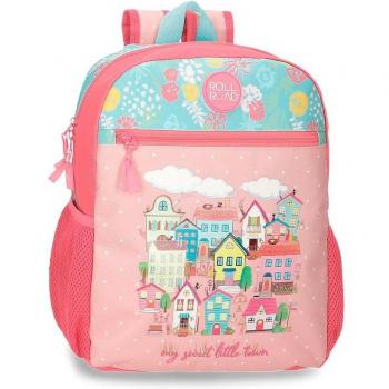 Mochila Preescolar Roll Road My Little Town Rosa con Bolsillos Laterales