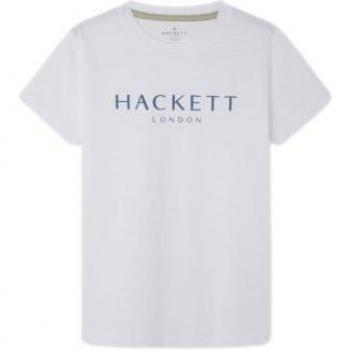 Camiseta Hackett Logo blanco de manga corta con diseño exclusivo