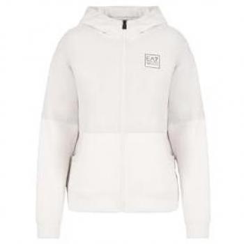 EA7 Emporio Armani Women's White Zip-Through Sweatshirt XS