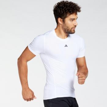 Adidas Techfit Camiseta de Manga Corta para Hombre, Blanco, Talla XL