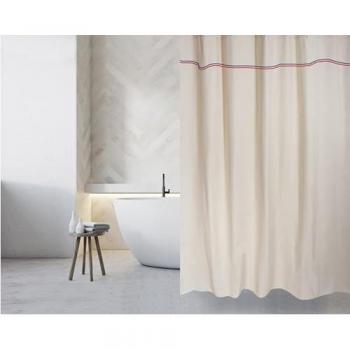 Cortina de Ducha de Algodón Beige 180x200cm Elegante MSV