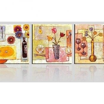 LY&HYL lienzo conjunto / Sin marco lienzo de la lámina Paisaje / Floral/Botánico Modern,Tres Paneles Lienzos Cuadrado lámina Decoración de pared , 31 x 31