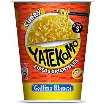 Gallina Blanca Yatekomo Curry Fideos Orientales, 61g, Paquete de 8