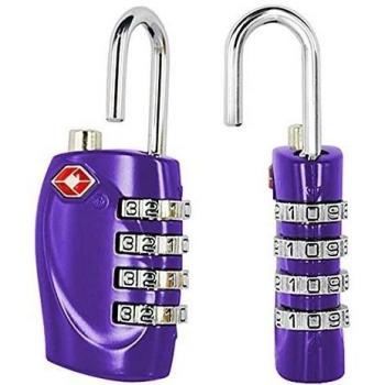 2 x TRIXES candados con combinación de 4 números para equipaje en color morado