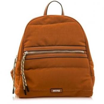 Mochila Casual Afton para Mujer en Tejido Acolchado Marrón con Cierre Cremallera