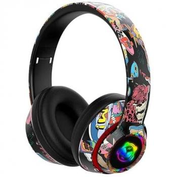 Auriculares Bluetooth Inalámbricos para Juegos L750 Graffiti con Luz RGB y Micrófono Integrado