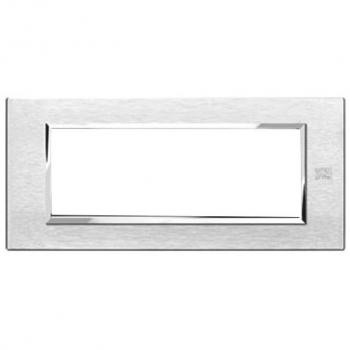 Placa Nea Expì 6 Módulos Aluminio Satinado Urmet Simon 13906.AS