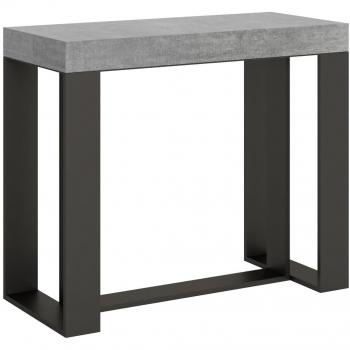 Consola Extensible Futura 90x40/196 cm Efecto Cemento Antracita