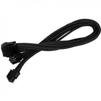 Silverstone 30cm EPS 8-Pin to ATX/EPS 4+4-Pin Black Sleeved Extension Cable