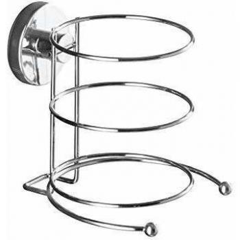 WENKO Vacuum-Loc® soporte para secador Milazzo - fijar sin taladrar, Acero, 12.5 x 13 x 14.5 cm, Cromo