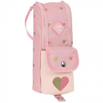 Estuche Portatodo Glowlab 'Hearts' con Asa Rosa 6 x 21 x 6 cm