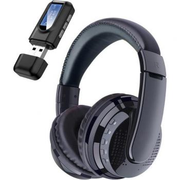 Auriculares Inalámbricos Free Drive con Transmisor Bluetooth y Pantalla LCD para TV, Computadora, PC, Laptop y Gamer - Selección de Canciones