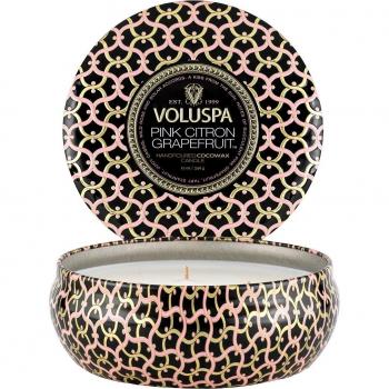 Vela perfumada en lata Pink Citron Grapefruit - Lata Grande 3 Mechas Voluspa